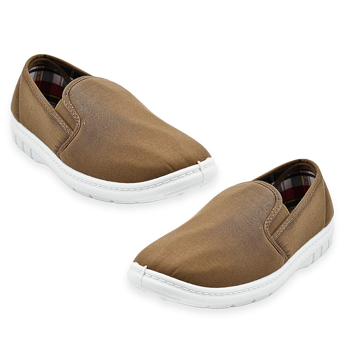 Charles Southwell Mens Brett Canvas Shoes (Size 7) - Taupe