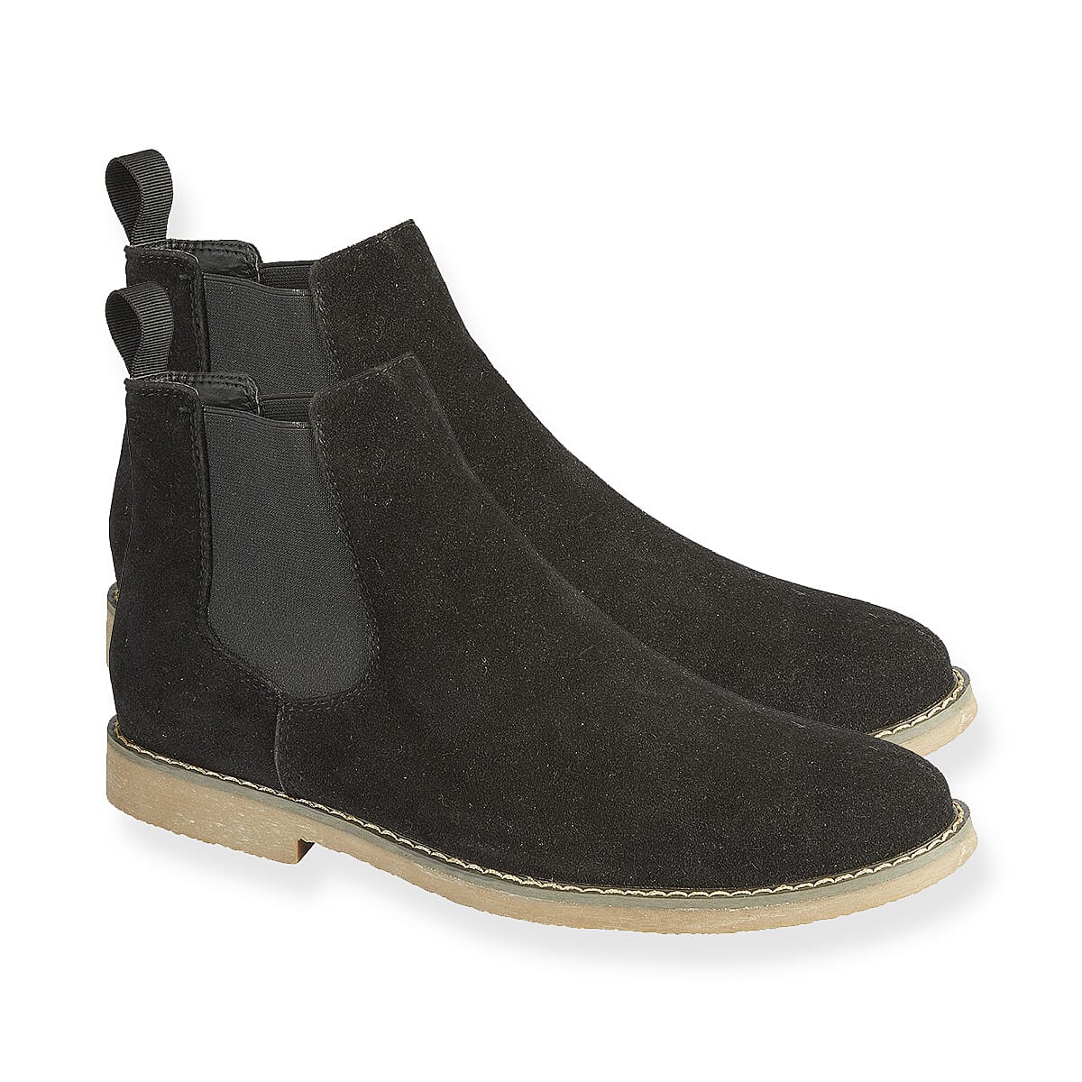 Charles Southwell Mens Suede Feel Chelsea Boots (Size 7) - Black