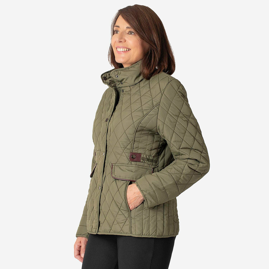 Charlotte West Autumn Winter GREENWICH Quilted Jacket (Size 16) - Green