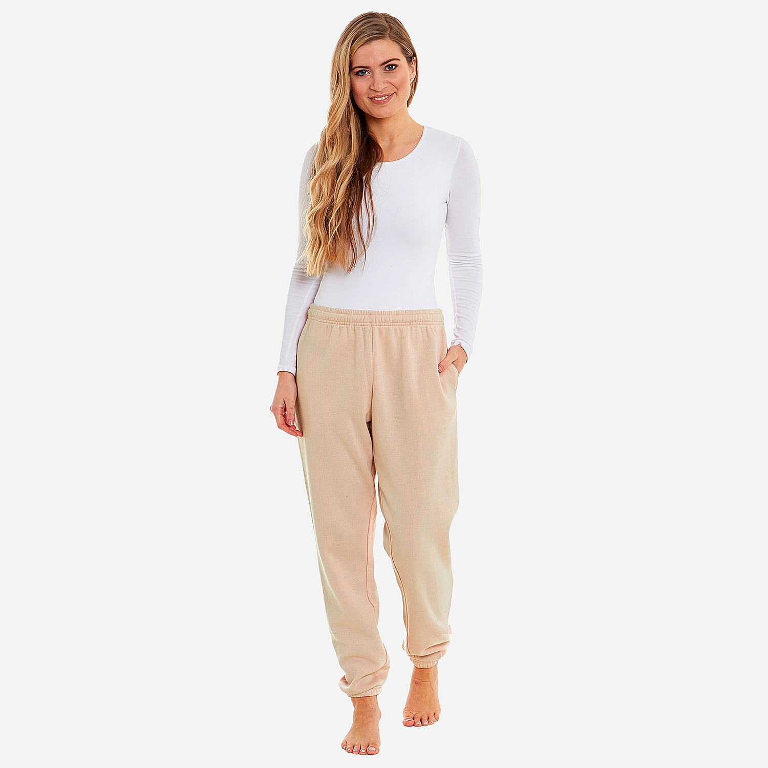 Charlotte West Women's Cotton Cuffed Jogger (Size 16-18) - Nude Brown