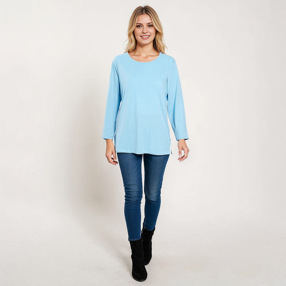 Charlotte West Cotton Knitted Top - Blue