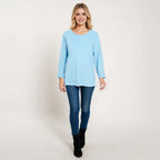 Charlotte West Cotton Knitted Top - Blue