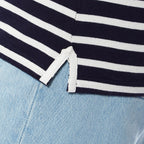 Charlotte West Ladies Striped Top (Size 12) - Navy Base & Off White Stripe
