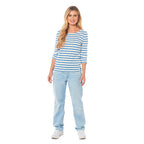 Charlotte West Cotton Knitted Top (Size 1x1 cm) - Off White Cornflower