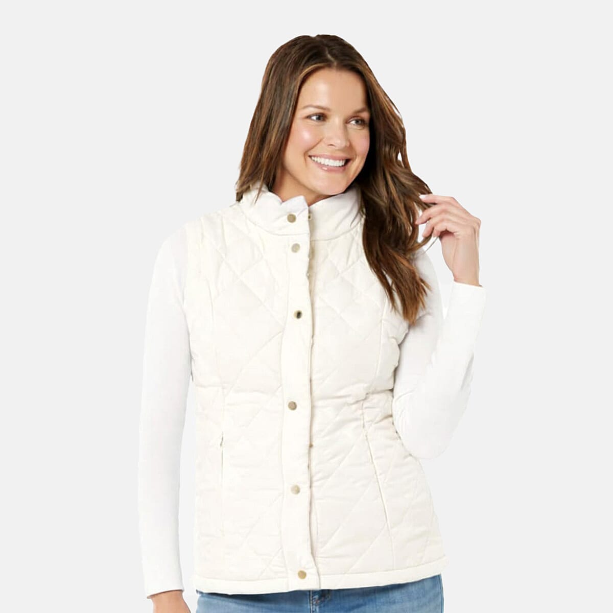 Charlotte West Ladies QuiLighted Padded Gilet (Size 14) - Cream