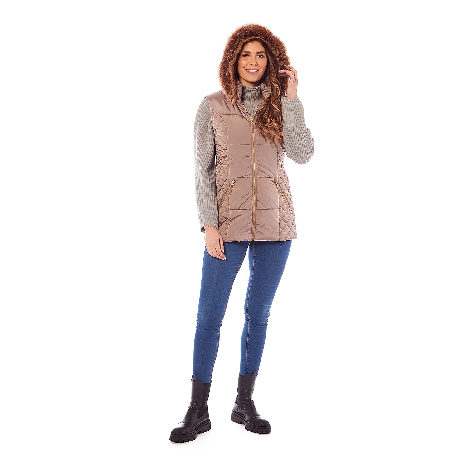 Charlotte West - HARLEY Gilet (Size-18)  - Champagne