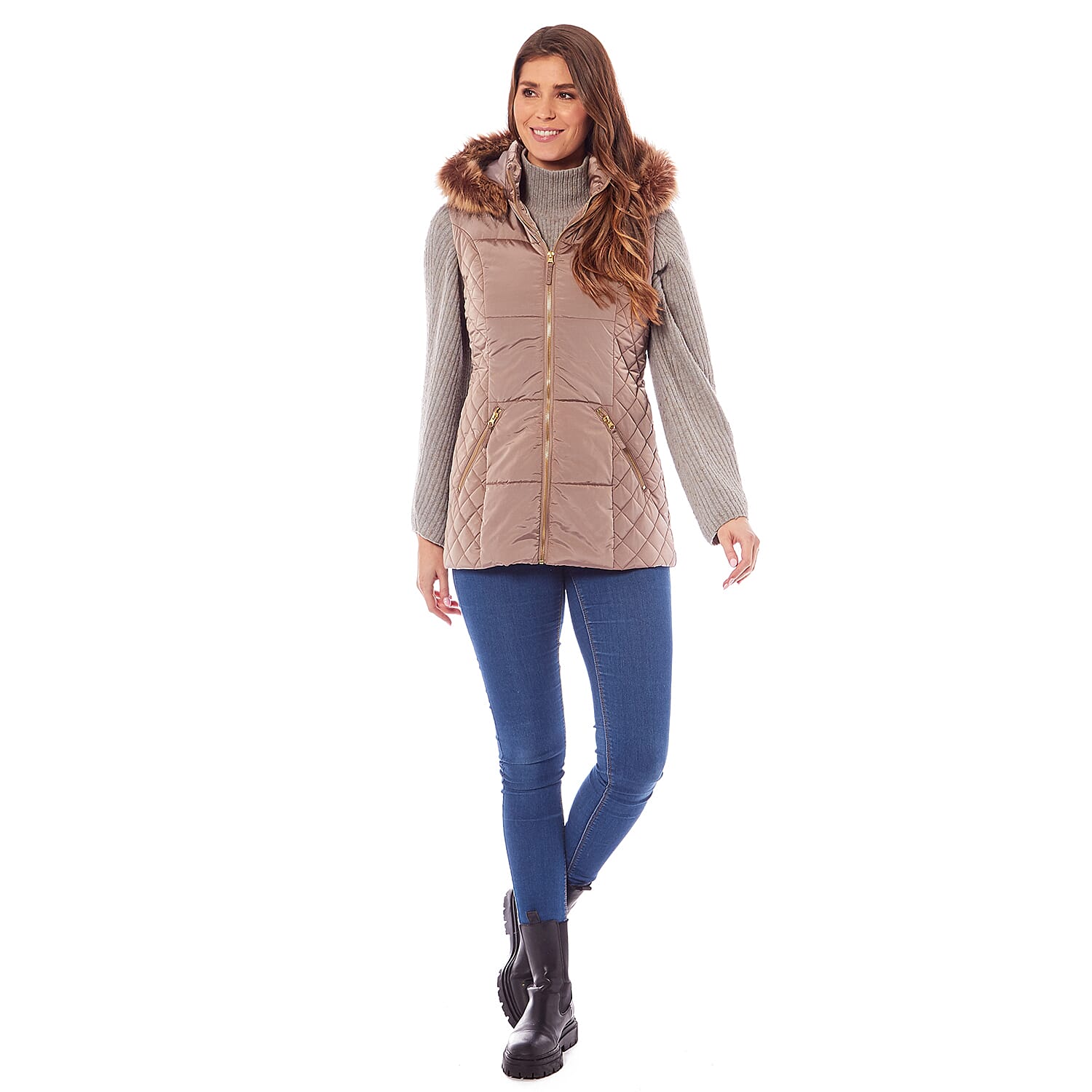 Charlotte West - HARLEY Gilet (Size-18)  - Champagne