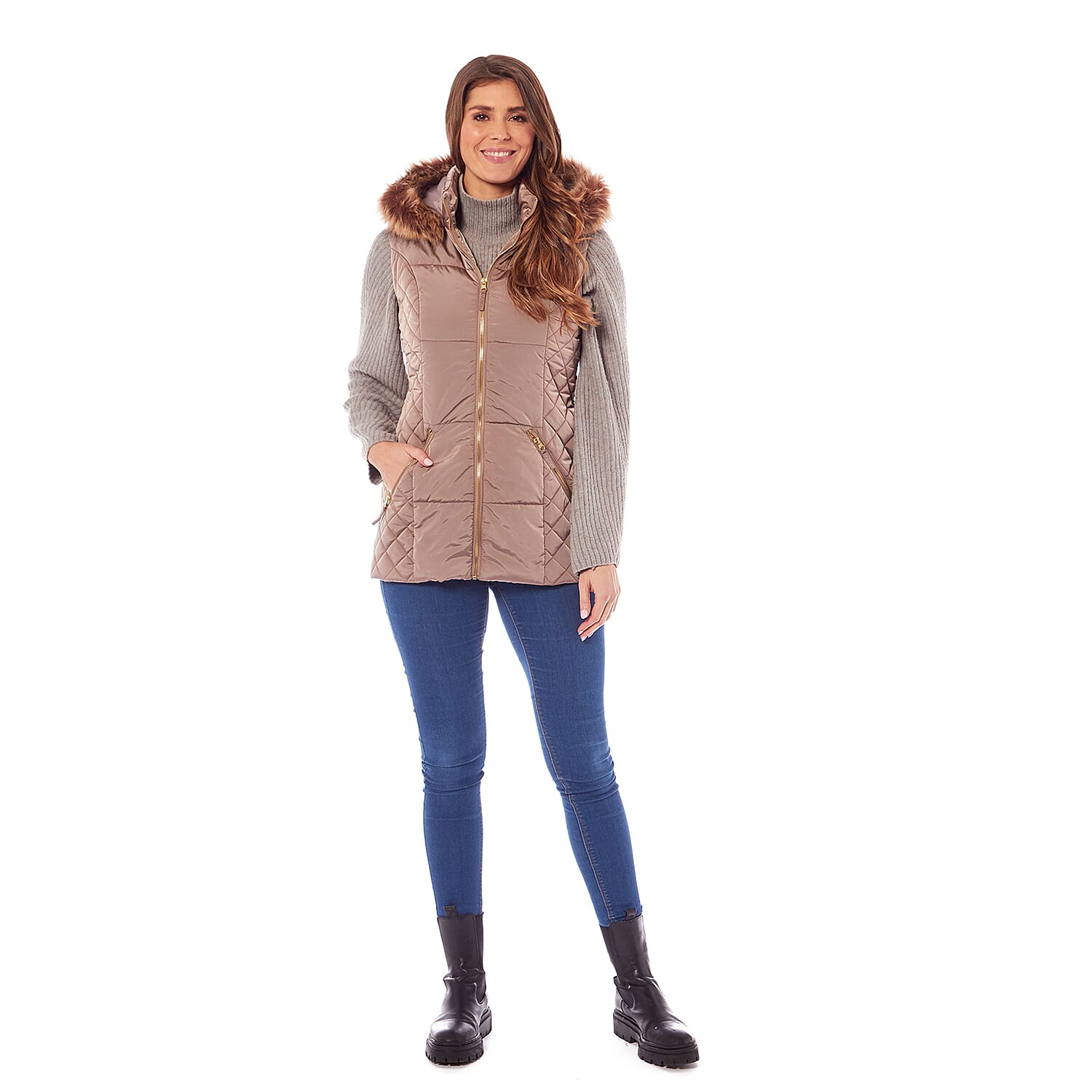 Charlotte West - HARLEY Gilet (Size-18)  - Champagne