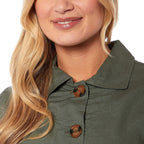 Charlotte West Ladies Linen Jacket (Size 12) - Khaki