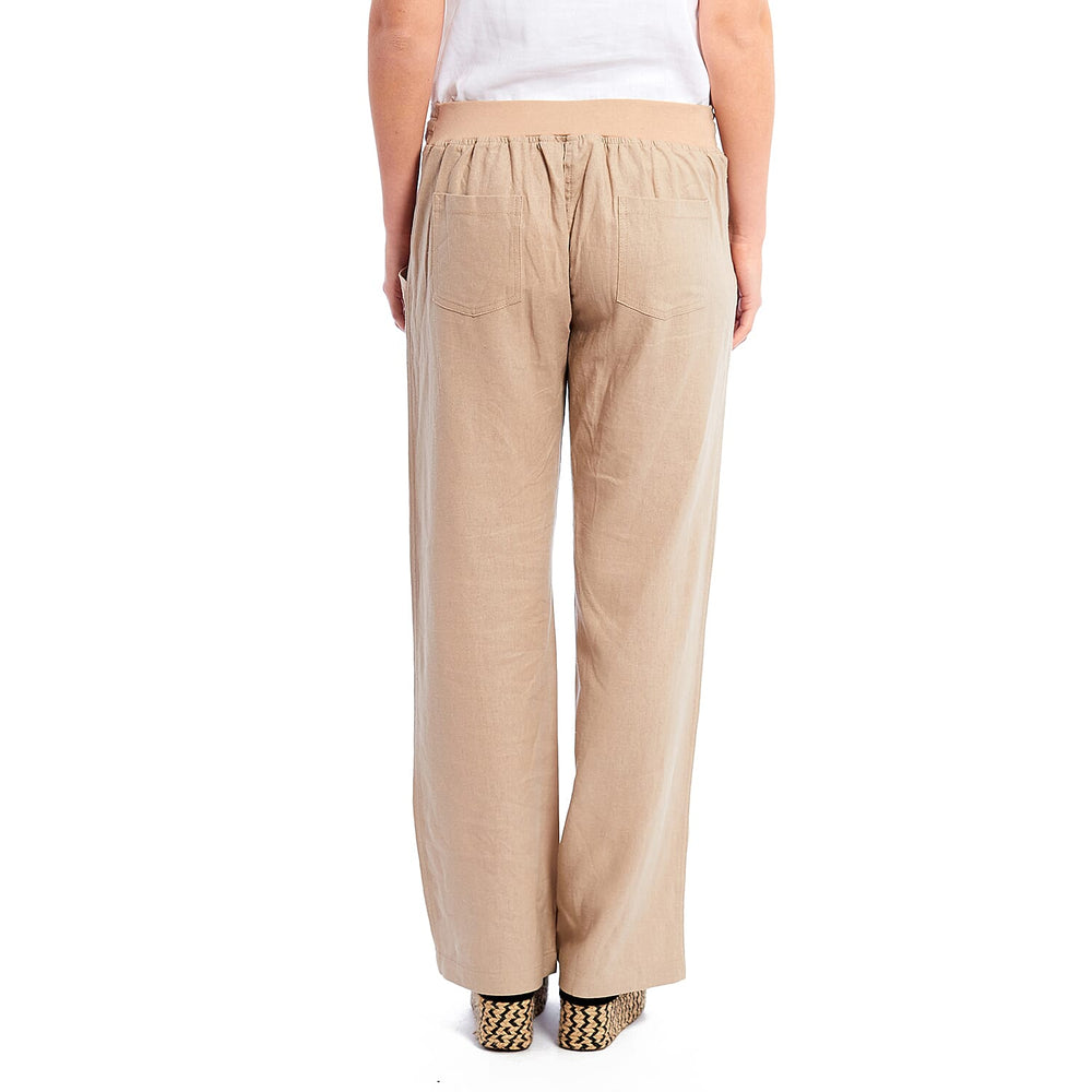 Charlotte West Linen Blend Ladies Trouser (Size 12) - Stone