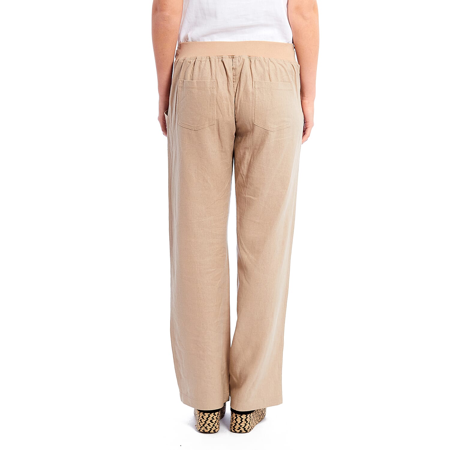Charlotte West Linen Blend Ladies Trouser (Size 12) - Stone