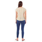 Charlotte West Linen Blend Top (Size 12) - Cream