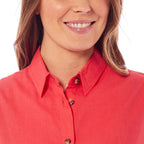 Charlotte West Linen Ladies Sleeveless Top (Size 10) - Coral