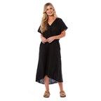 Charlotte West Linen Midi Dress - Black (size 10)