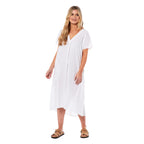 Charlotte West Linen Midi Dress - White (size 12)