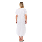 Charlotte West Linen Midi Dress - White (size 12)