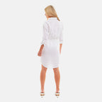 Charlotte West Ladies Casual Linen Shirt Dress (Size 12) - White