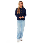 Charlotte West Ladies Linen Tailored Jacket (Size 16) - Navy