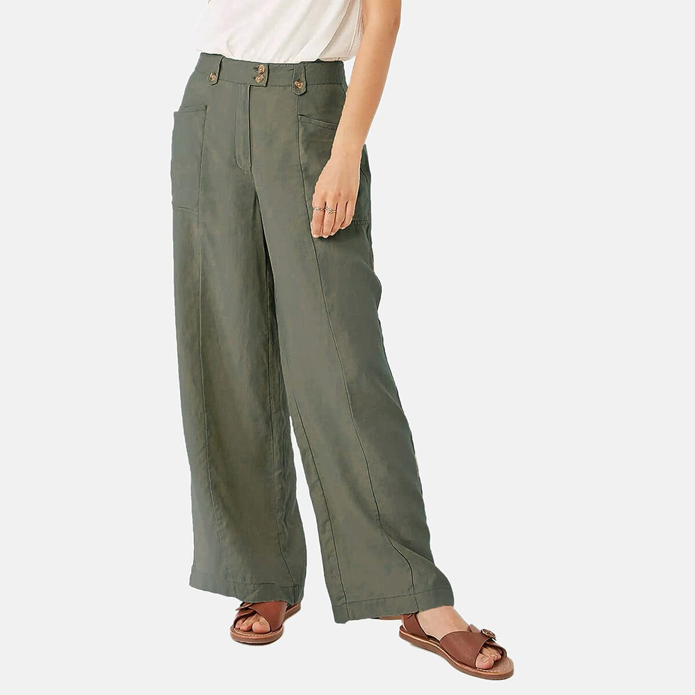 Charlotte West Womens Full-Length Wide Leg Pants (Size 16) - Khaki
