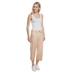 Charlotte West Relaxed Fit 3-4 Length Wide Leg Capri Pants (Size 16) - Stone