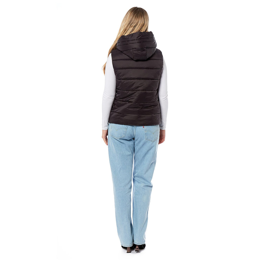 Designer Closeout - Charlotte West Padded Gilet with Hood  - Black (Size 20)- Limited Stock