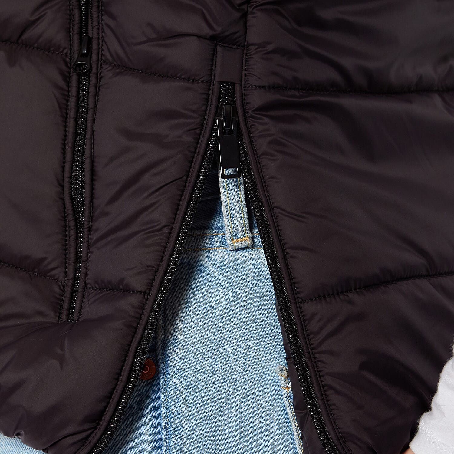 Designer Closeout - Charlotte West Padded Gilet with Hood  - Black (Size 20)- Limited Stock