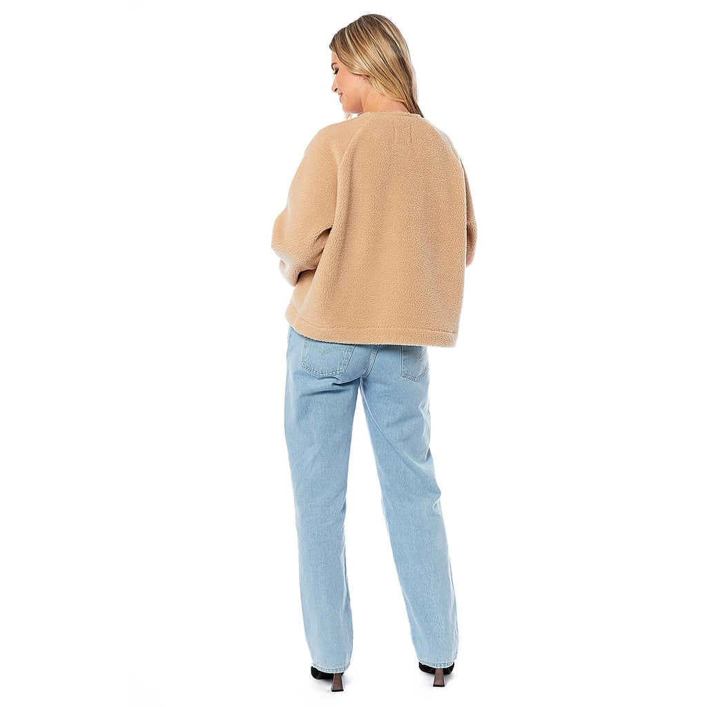 Charlotte West Faux Shearling Jacket (Size 12) - Oatmeal