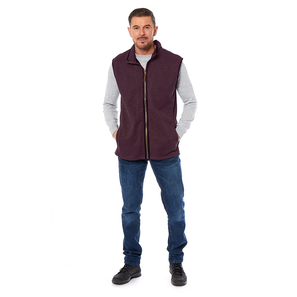 Charlotte West Waffle Full Zip Unisex Gilet with Pockets (Size L) - Wine