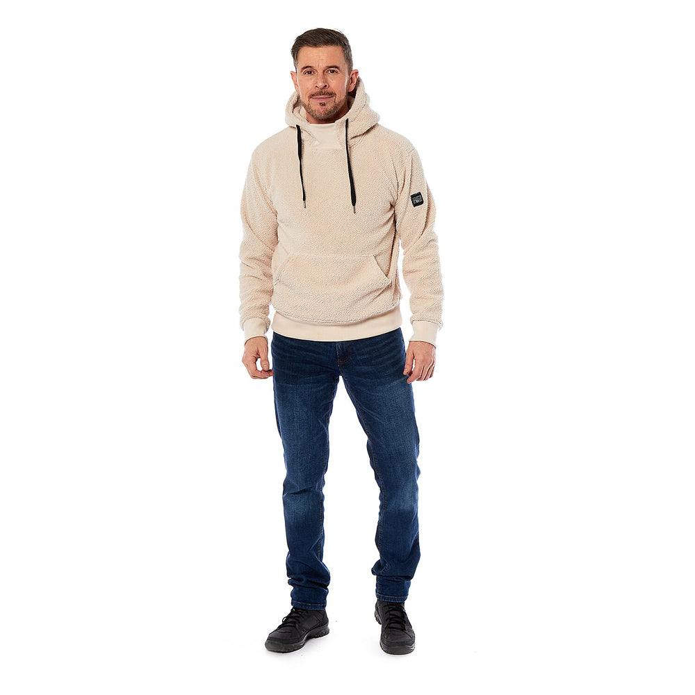 Arctic Storm Leo Fleece Unisex Hoodie - Cream