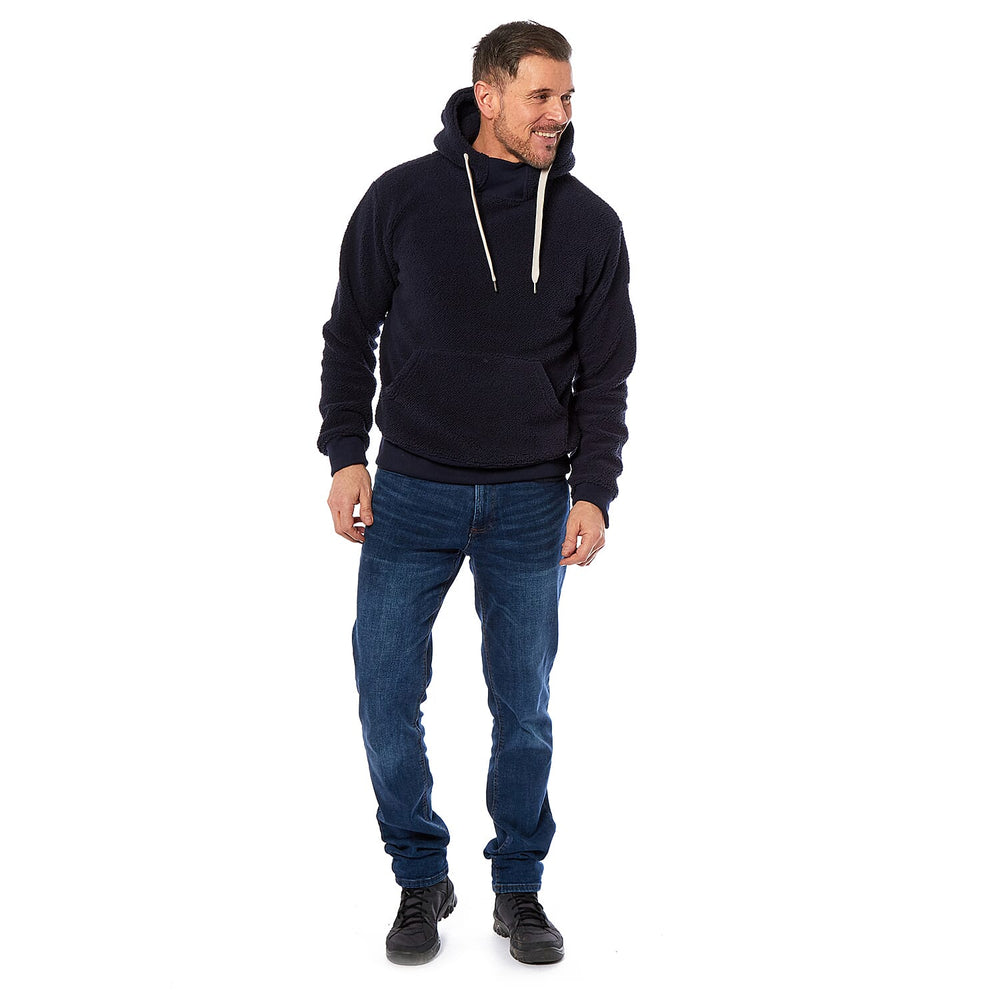 Artic storm Mens Fluffy Fleece Hoodie (Size XXL) - Navy