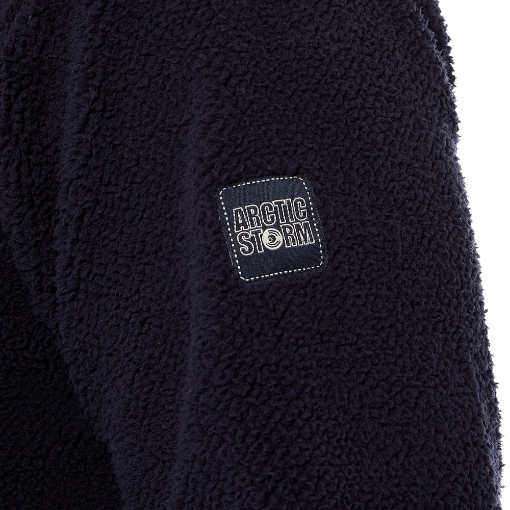 Artic storm Mens Fluffy Fleece Hoodie (Size XXL) - Navy