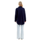 Charlotte West Ladies Linen Oversized Shirt (Size 12) - Navy