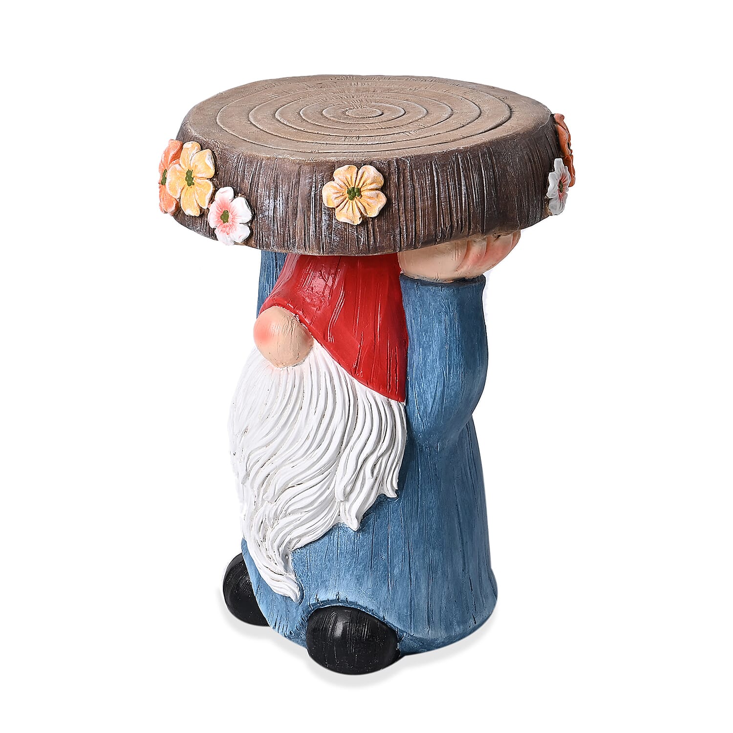 Gnome Stool with Tree Stump Top (32x31x43 cm) - Multicolor