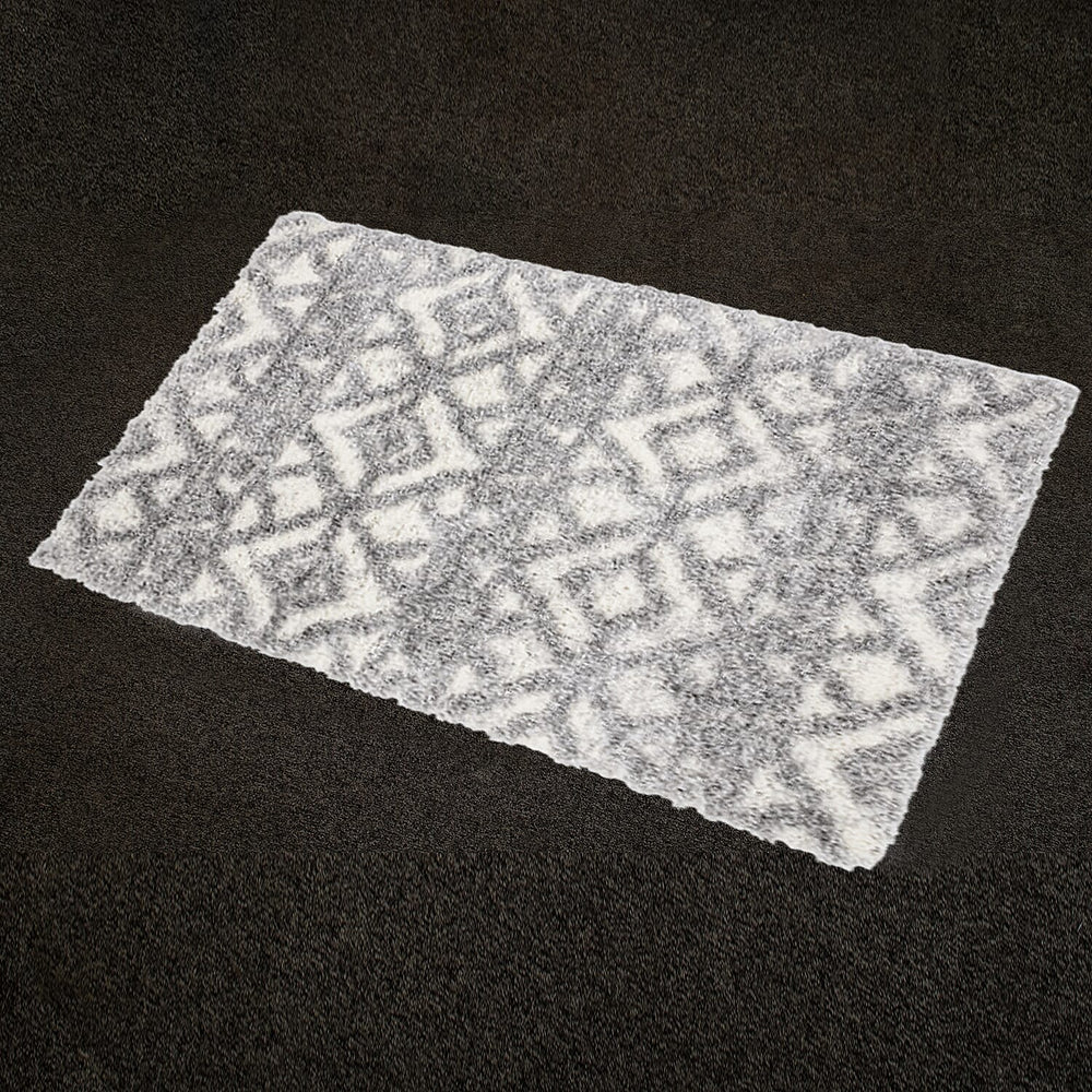 Chic Rug and Door Mat (Size 210x150 cm) - Grey & Cream