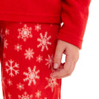 Childrens Robin Micro Fleece Pyjamas with Applique Top & Printed Trouser (Size 1-3) - Red