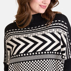 Chilli Charm Abstract Pattern Jumper (One Size) - Stone Black