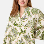 Chilli Charm Floral Print Boho Maxi Dress (One Size) - Green & Ivory