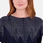 Chilli Charm Knitted Jumper (Size - M-L) - Navy