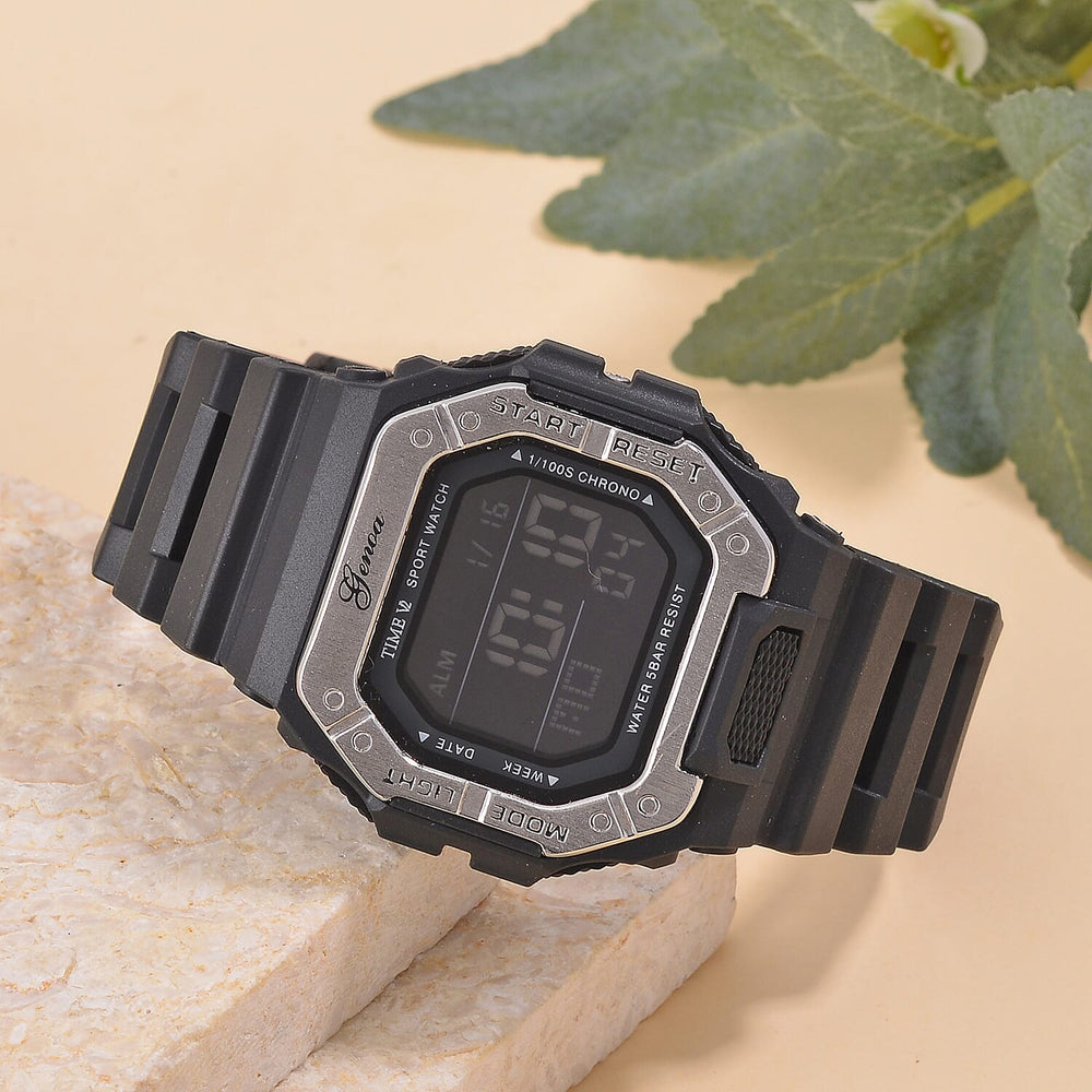 GENOA Designer Inspired Watch in Stainless Steel - Black