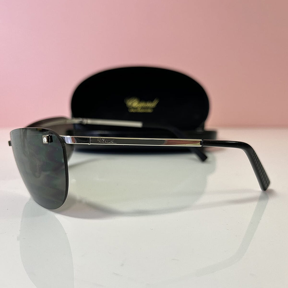 CHOPARD - Wraparound Rimless Eyewear with Tinted Lenses - Black - Silver