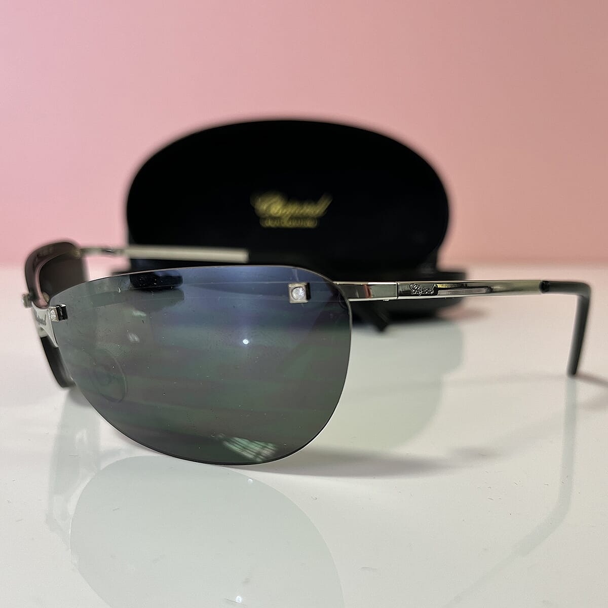 CHOPARD - Wraparound Rimless Eyewear with Tinted Lenses - Black - Silver