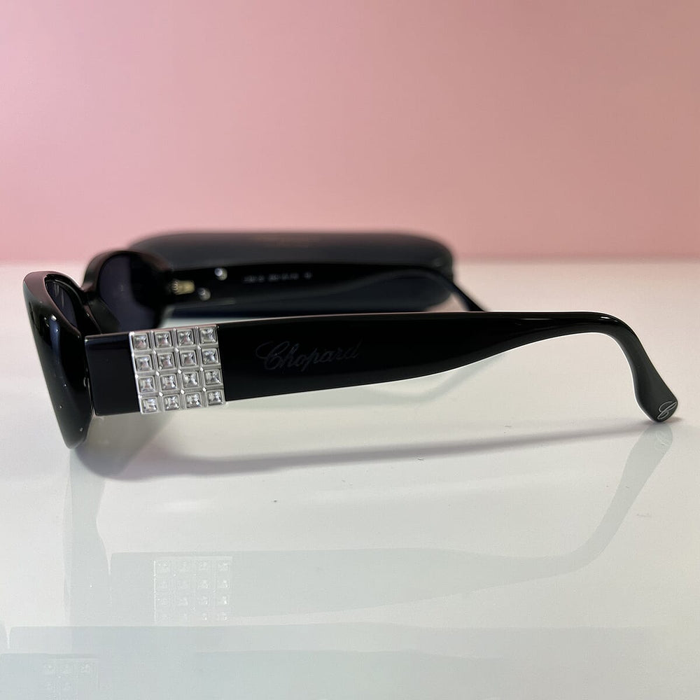 THE ULTRA LUXURY - FIRST TIME EVER - CHOPARD Square Wraparound Rimless Eyewear with Gold Frame  - Crystal