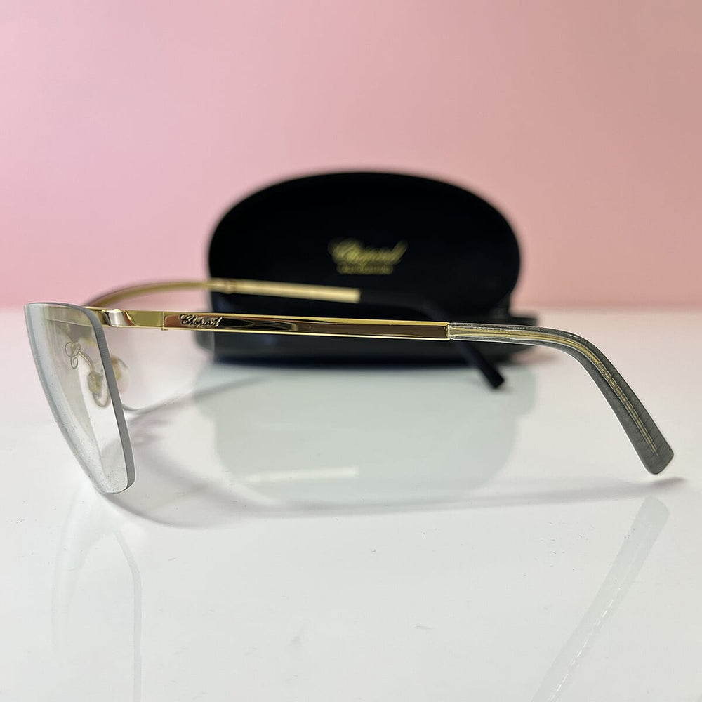 CHOPARD Square Wraparound Rimless Eye Couture with 23k Gold Plated (95.8% purity) Frame - Gold