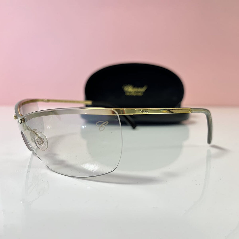 CHOPARD Square Wraparound Rimless Eye Couture with 23k Gold Plated (95.8% purity) Frame - Gold