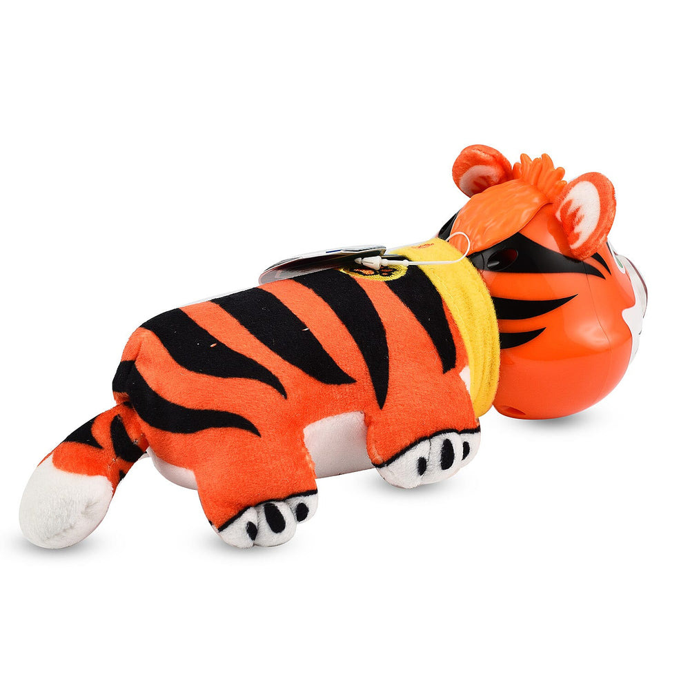 Christmas Closeout Toys - Childrens Animal Soft Toy Pull Tail to Light up Torch- Tiger