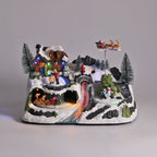 Christmas LED Village with Flying Sleigh & Music (Size 30x20x20 Cm) 3 x AA batteries not included