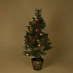 LED Christmas Tree With 35 Warm LED Lights, Red Berries & Pot