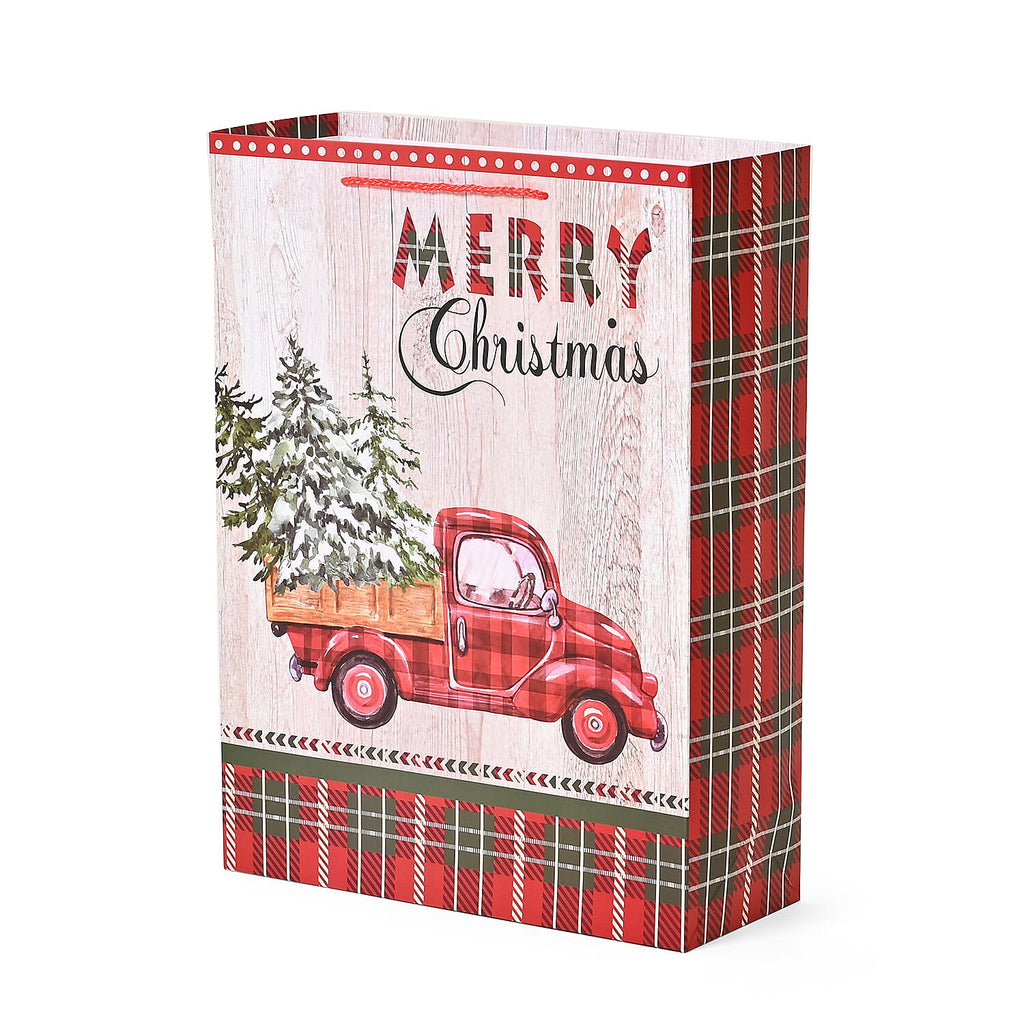 Christmas Gift Bags Set of 16 Style - Christmas Tree - Car - The Snow House - Deer - Christmas Wreath - Christmas Wreath - Deer