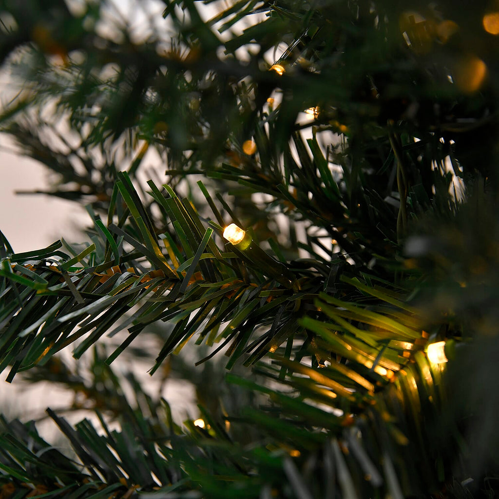 4 Piece Set- 2 LED Christmas Trees With Plant Pots (90CM), LED Wreath (60CM) and LED Garland (270CM)