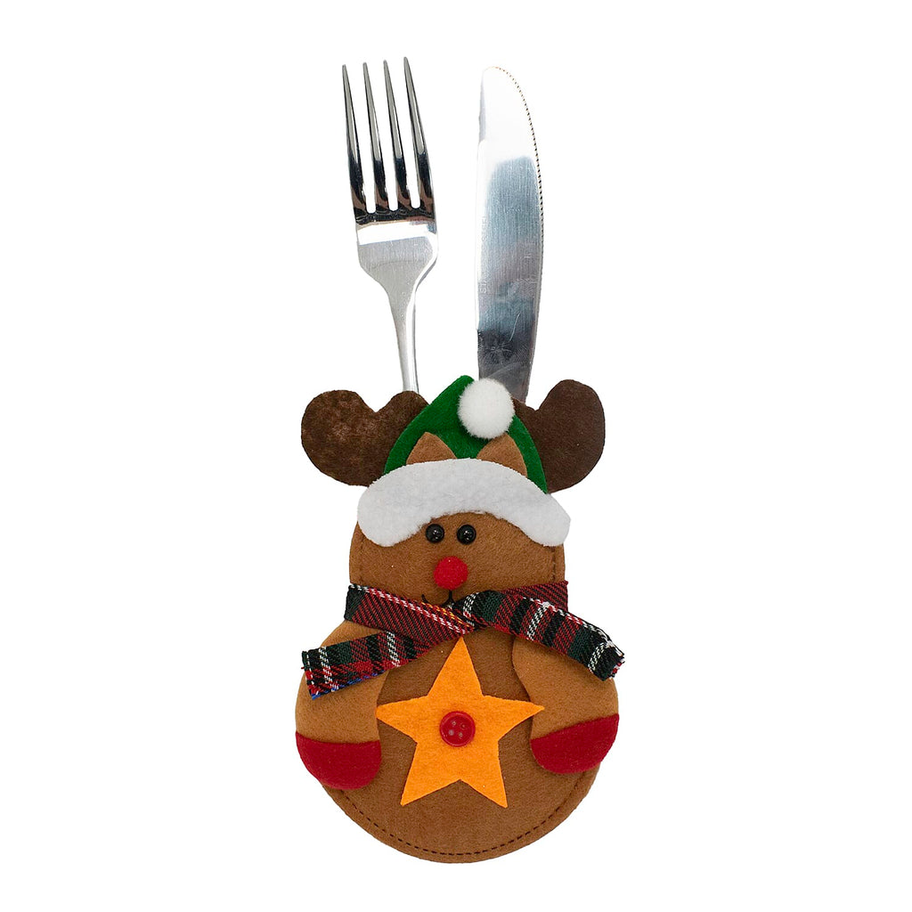 Pack of 4 Christmas Cutlery Cover (Size 13x10 cm) - Multi